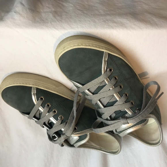 SOLD - Tods Blue & Silver Lace-Up Casual Shoes - Picture 2 of 8